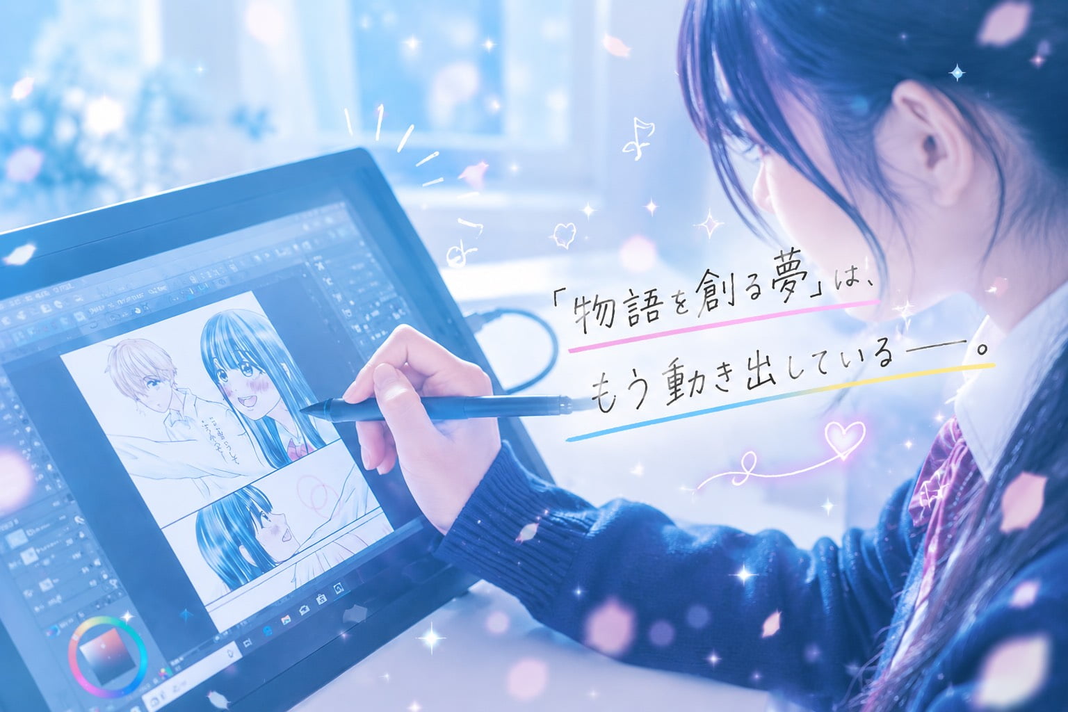 「物語を創る夢」は、もう動き出している――。マンガ・イラストコースで叶える、高校生からのプロデビュー