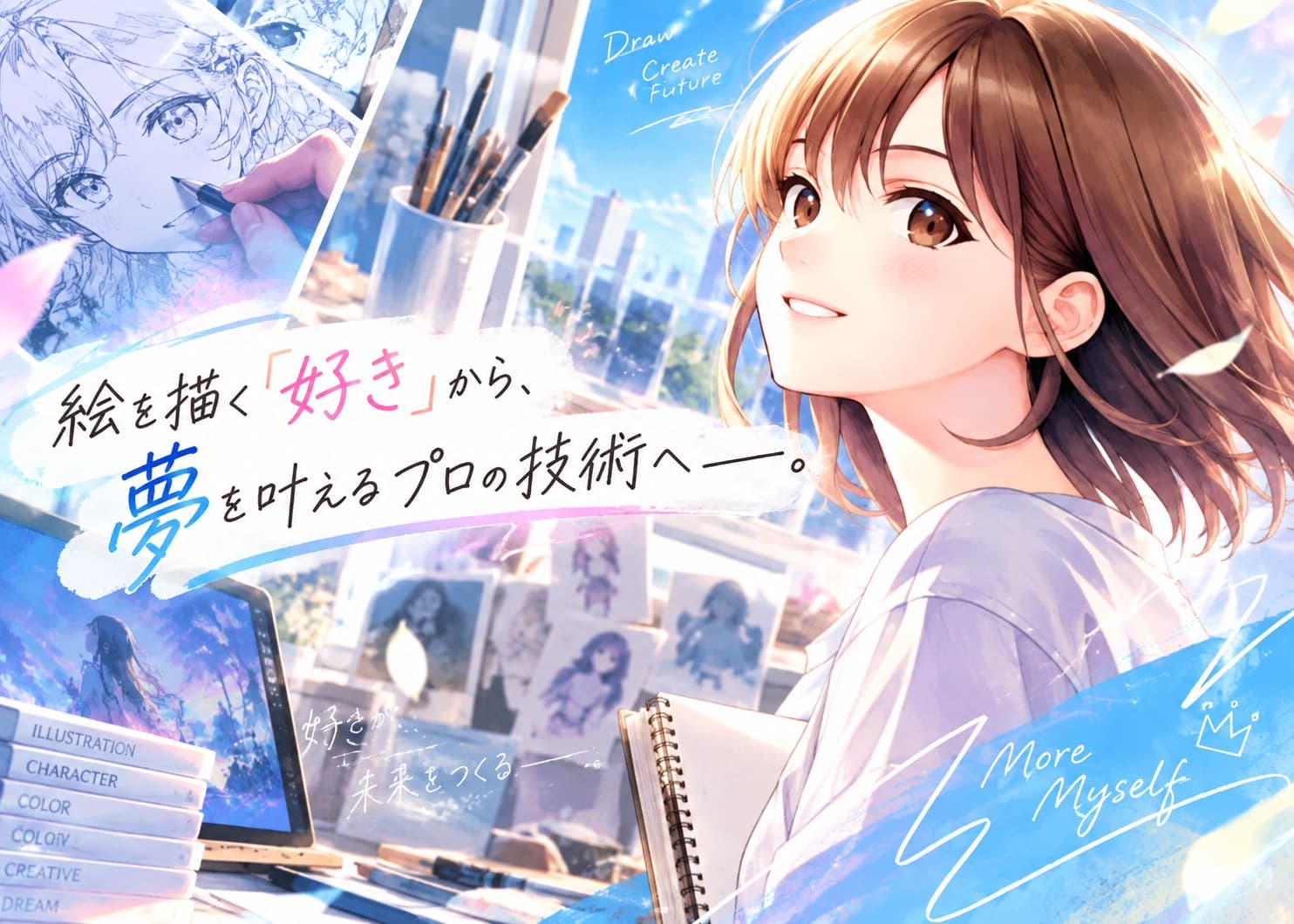 絵を描く「好き」から、夢を叶えるプロの技術へ――。愛知芸術高等専修学校マンガ・イラストコースで叶えた3年間の作品成長と進路
